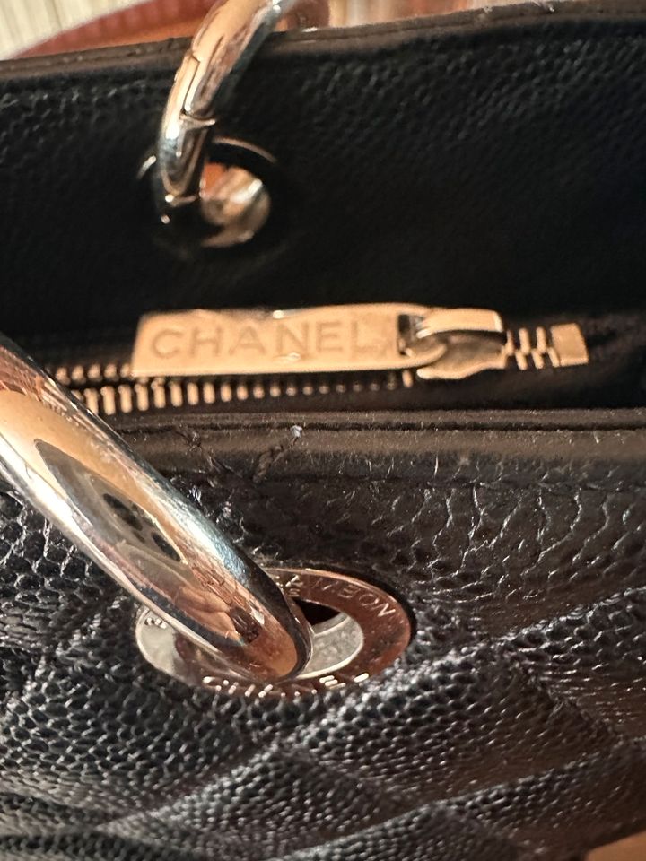 ❤️ Original CHANEL GST Grand Shopping Tote Caviarleder Silber ❤️ in Nußloch