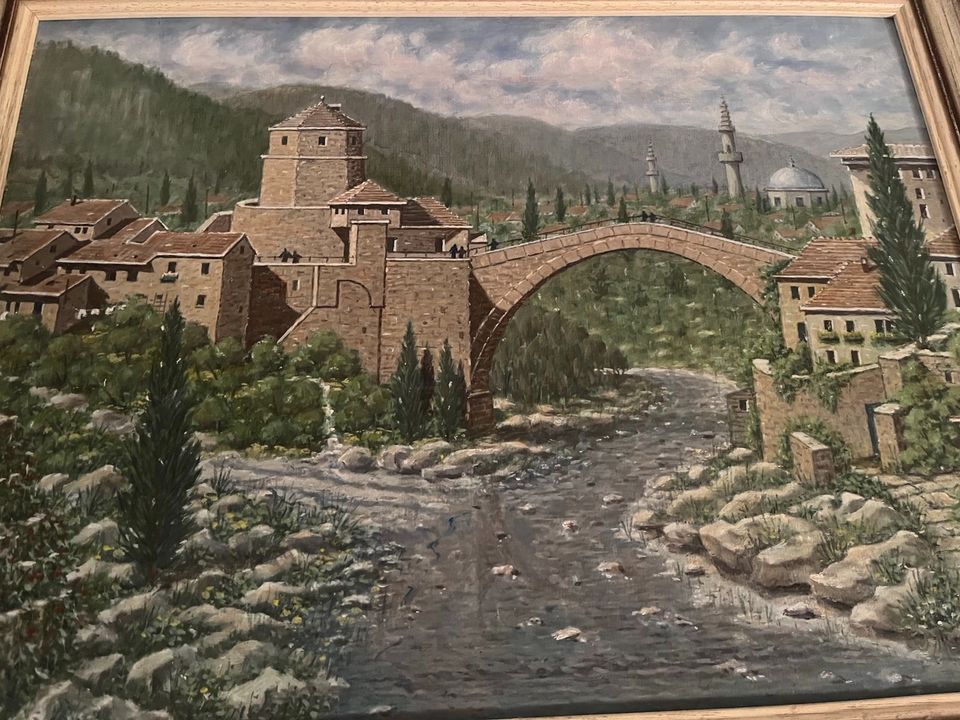 Gemälde mit Brücke von Mostar in Altlußheim