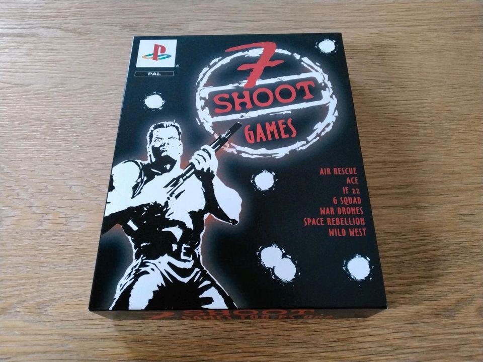 7 SHOOT Games für PlayStation, Big Box, PAL, OVP, Sony PS1, PSX in Wesel