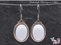 Vintage Style Ohrhänger oval Ohrringe silber retro weiß 60s Baden-Württemberg - Laudenbach Vorschau