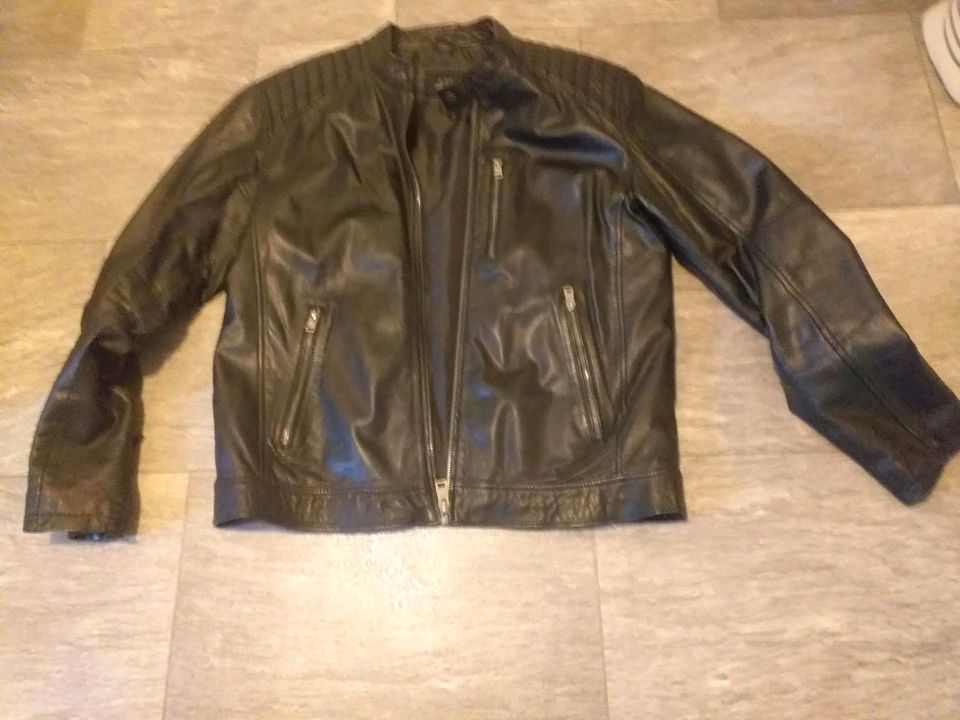 Lederjacke Lammnappa schwarz Bikerjacke Größe 54/56 in Handorf