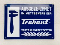 ‼️ EMAILSCHILD Trabant Werkstatt Original DDR Emailleschild 1980 Saarland - Schiffweiler Vorschau