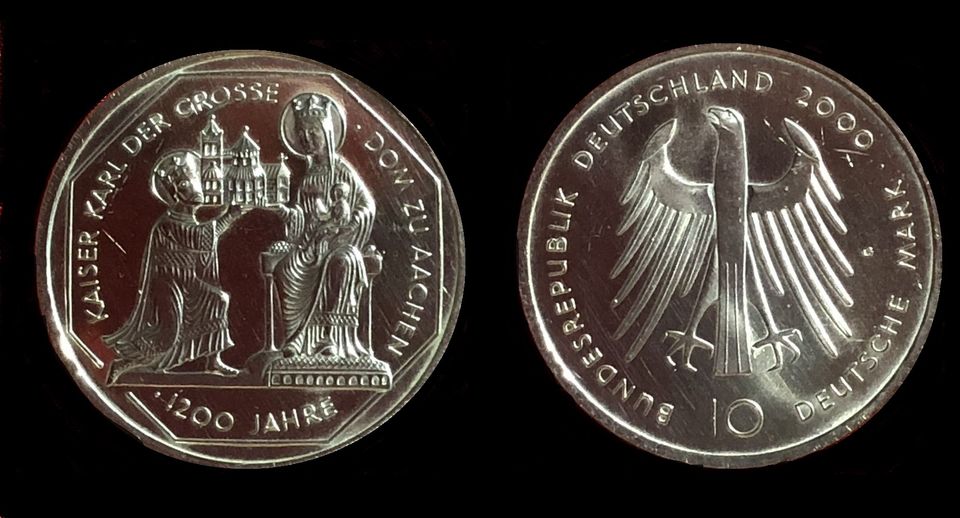10 DM Münze Karl Der Grosse 2000 in Bergheim
