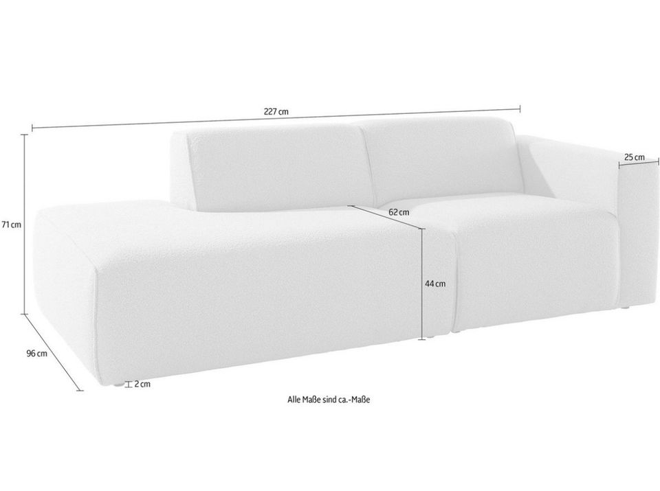 andas 2 Sitzer Noord Luxus-Microfaser Sofa Couch Recamiere in Wittenburg