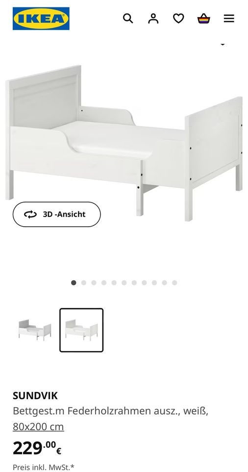IKEA Sundvik Kinderbett mitwachsend in Abstatt