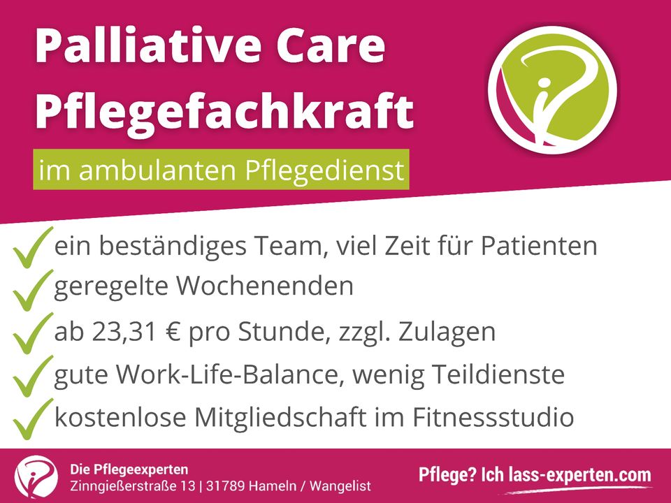 Palliativpflege: Pflegefachkraft mit/ohne Weiterbildung gesucht! in Bodenwerder