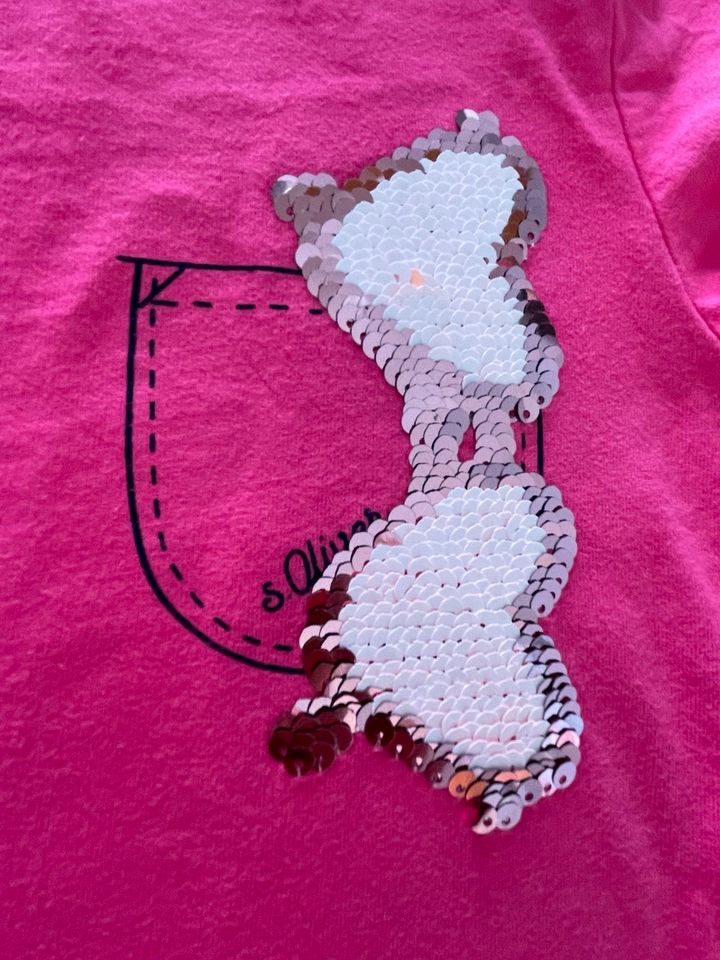 Shirt mit Herzen Farbe pink, von S.Oliver, Größe 134 in Hörselberg-Hainich