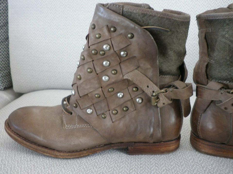 A.S.98 Stiefeletten Biker Boots braun Leder Gr.39 6 NEU NP260€ in Üxheim