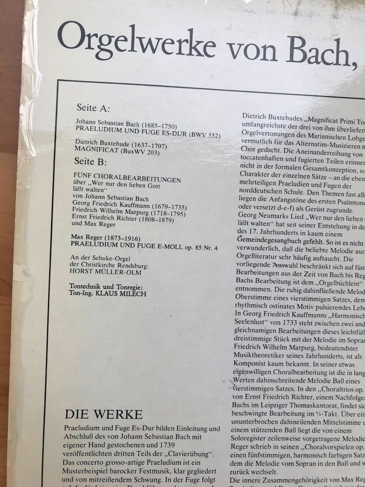 Vinyl Orgel Highlights 4 LP Set – von Bach, Buxtehude bis Reger in Mainz