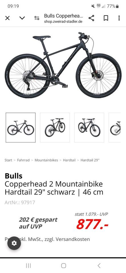 Bulls Copperhead 2 Hardtrail Fahrrad Mountainbike in Günthersdorf