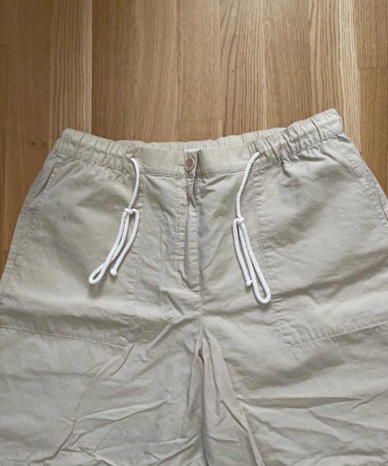 Marc O‘Polo Damen Shorts Beige Gr. XXXL 46 Baumwolle Leinen in Wehr