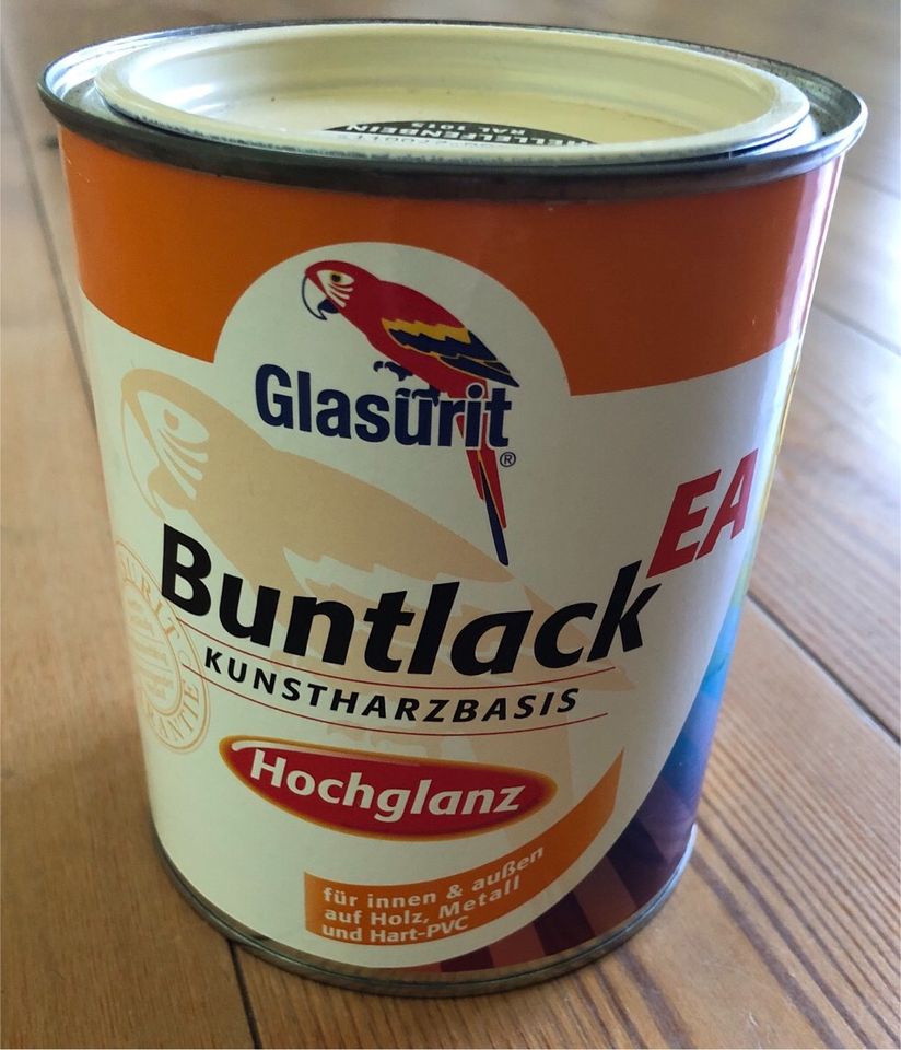 Neu: Glasurit 750ml Buntlack Hellelfenbein RAL1015 Kunstharzfarbe in Grünberg