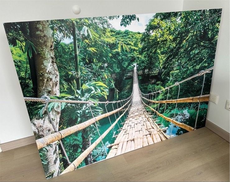 XXL LeinWandbild „Jungle Bridge“, Dschungel Brücke, 140x100 cm in Bottrop