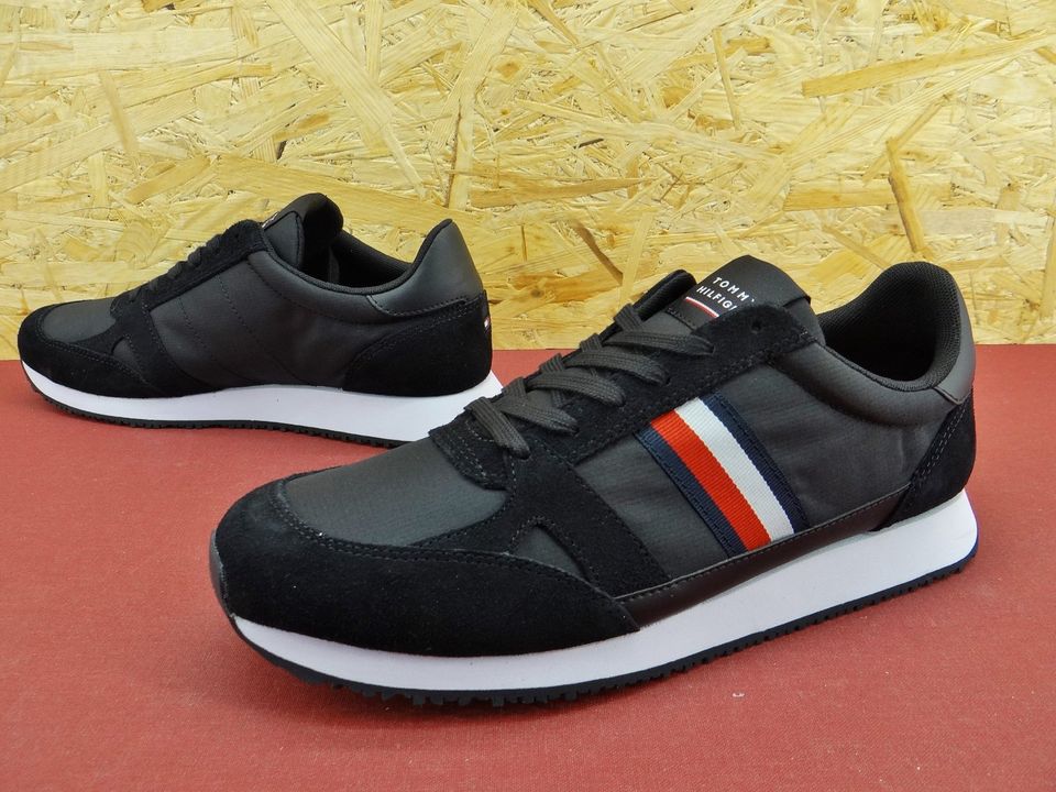 Tommy Hilfiger RUNNER LOW VINTAGE MIX Sneaker Schuhe Schwarz 42 in Stadtallendorf