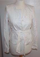 Damen Baumwolle Jacke Blazer Sakko mit Gürtel weiß s Hessen - Büttelborn Vorschau