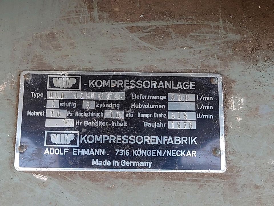 ALUP 3 Zylinder Kompressor 10bar 880 l/min Sandstrahlen in Leezen