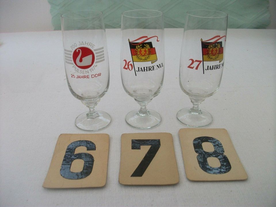 Biergläser, NVA, Kampfgruppen, ZV, Waffenbrüderschaft, DDR, 10 S in Torgelow