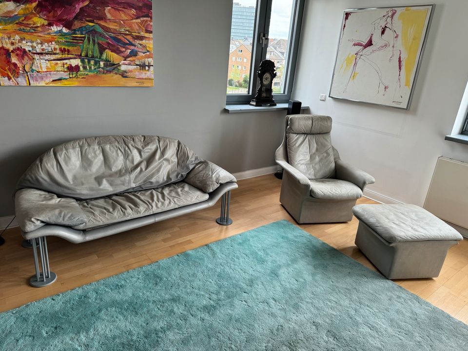 Vintage Design Ledersofa Hain&Thome „Air“ 177x71x72cm in Düsseldorf