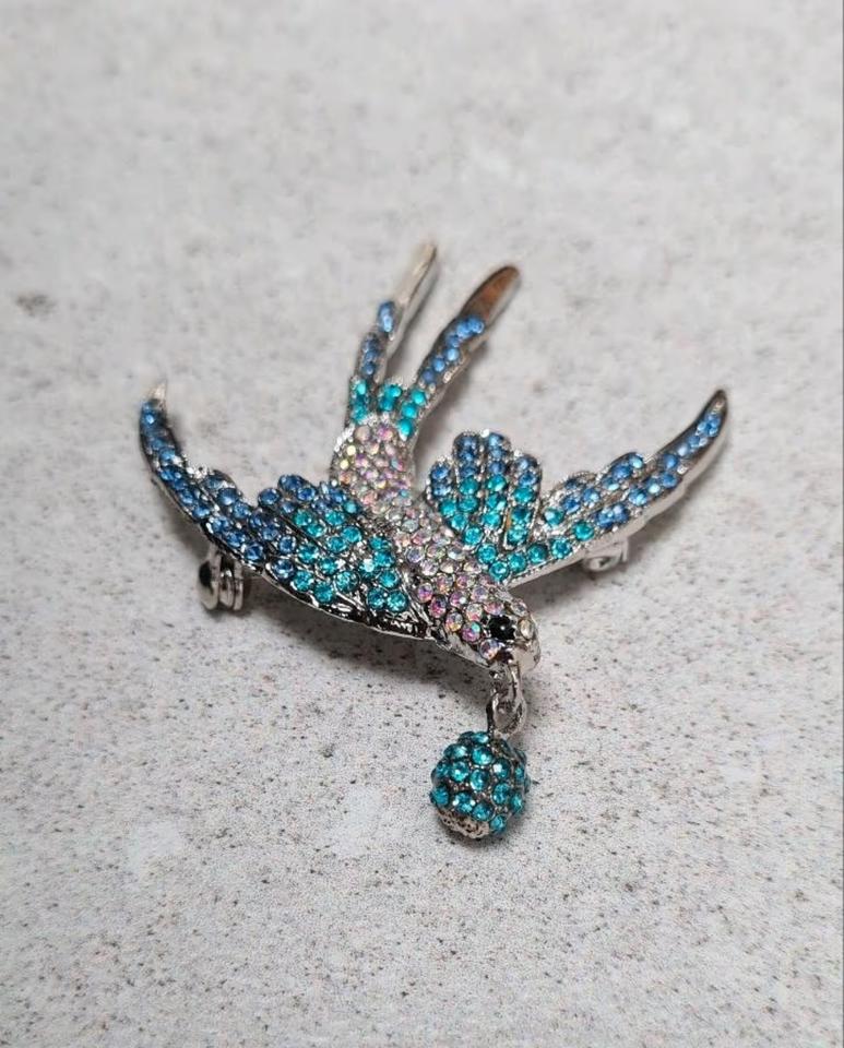 Schwalbe Vogel Papagei Strass Brosche Anstecknadel Swarovski in Karlsruhe