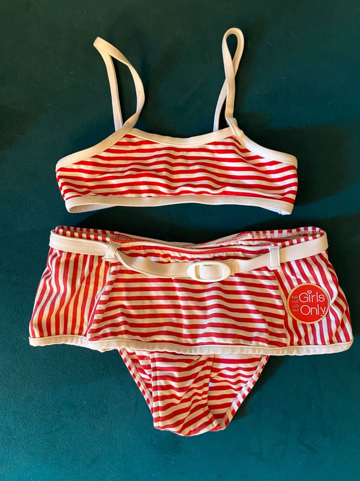 Elle Bikini Set rot weiß Gr.116 Retro Streifen in Schwarzenbruck