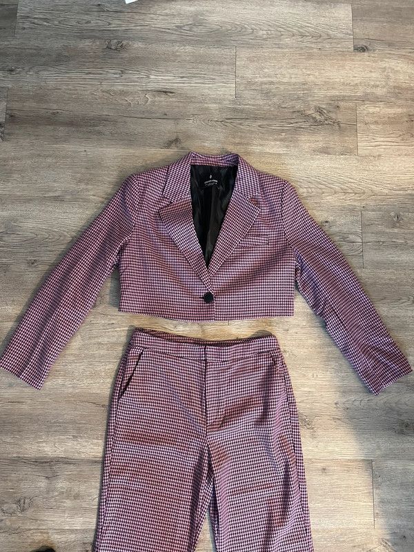 Pink Schwarz Kariert Blazer Hahnentrittmuster Stradivarius Neu L in Bremen