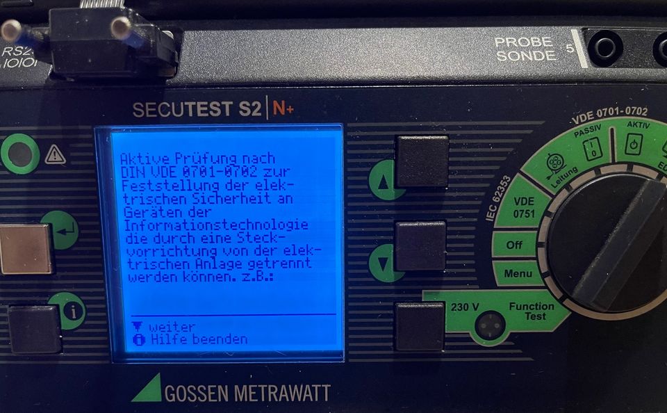 SECUTEST S2 N+ Gerätetester VDE 0701/0702/0751 mit SI+ Speicher in Karlsruhe