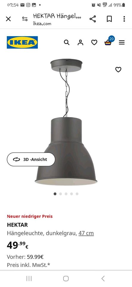 Ikea Hektar Lampe original verpackt in Mönchengladbach