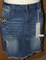 Hailys Da.Jeans Rock Jeansrock blau mit STRASSBESATZUNG Gr.L / 40 Bayern - Velden Vorschau