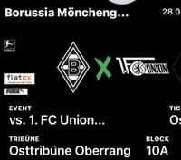 2 Tickets Mönchengladbach gg Union Berlin 10A Hessen - Hofheim am Taunus Vorschau