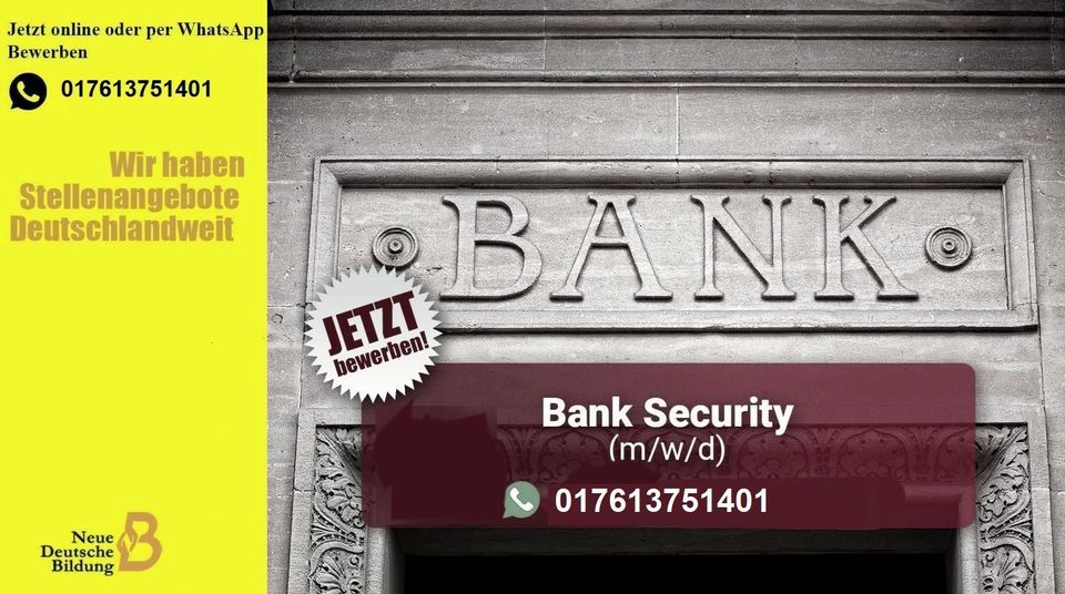 16,20€ | Sicherheitsmitarbeiter (m/w/d) Bank | für Quereinsteiger in München