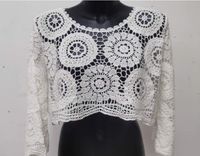 Damen boho Bolero kurzes Baumwolle spitze Shirt s m l Hessen - Groß-Gerau Vorschau