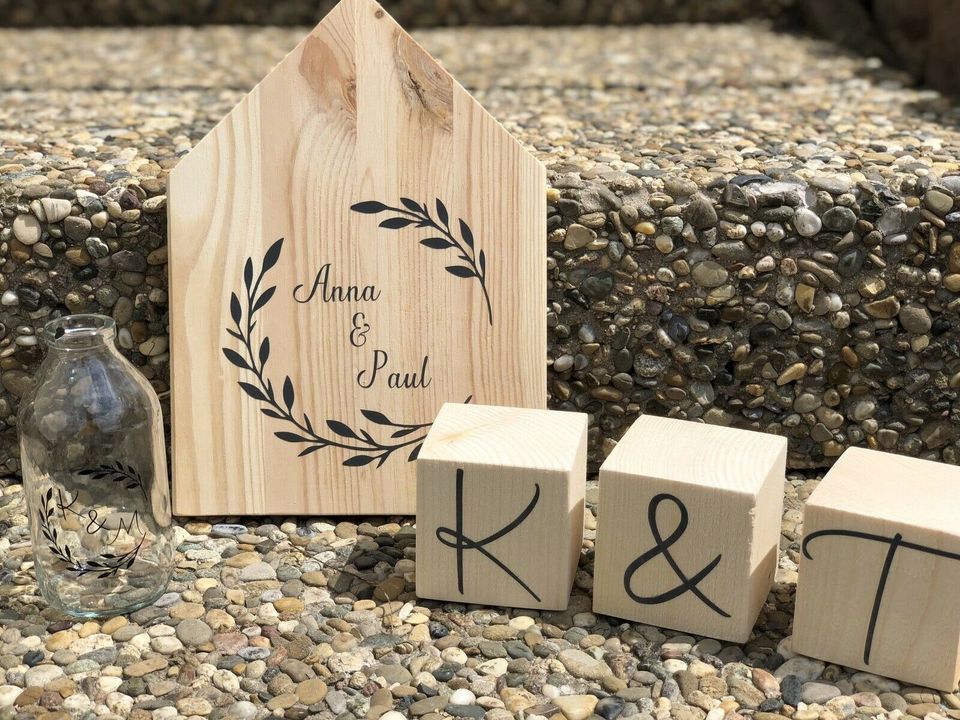 Deko Hochzeit/Geschenk Hochzeit/Hochzeitsgeschenk Beschriftung in Eschenburg