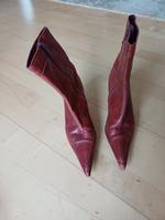 Rote Leder-Stiefelette Größe 38 von ZARA Berlin - Mitte Vorschau