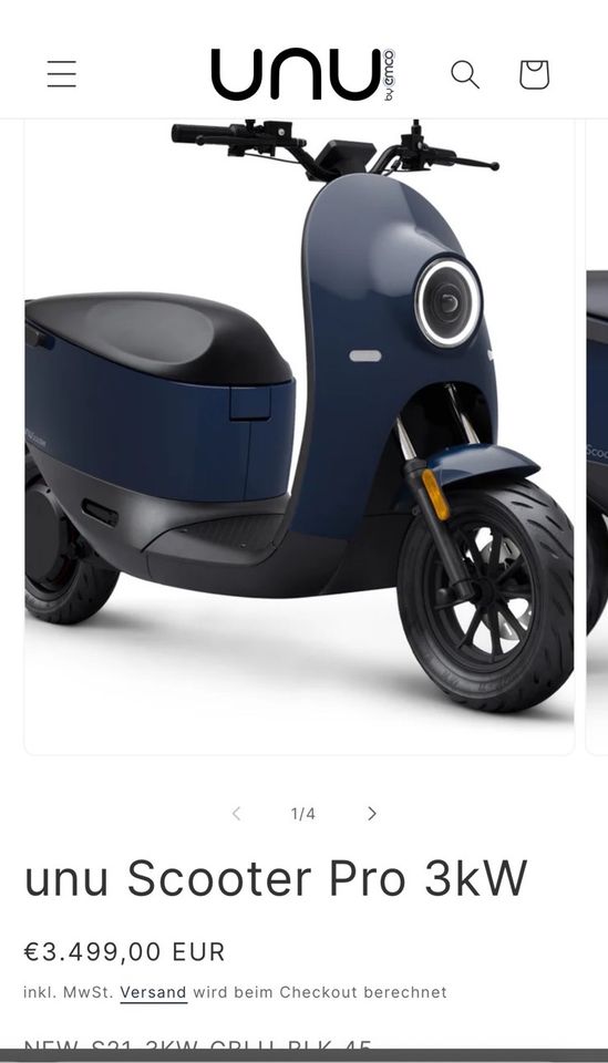 Unu Scooter pro E-Roller LED wie neu 2023 wenig km Elektroroller in Lieser