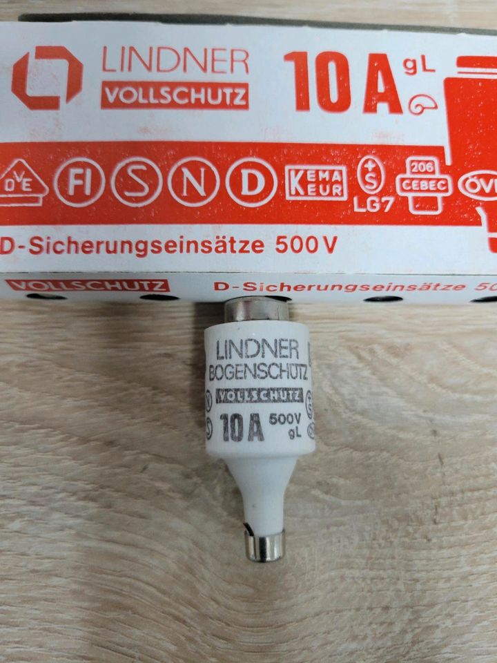 10x Lindner Vollschutz Sicherungen 10A - 500V in Groß-Zimmern