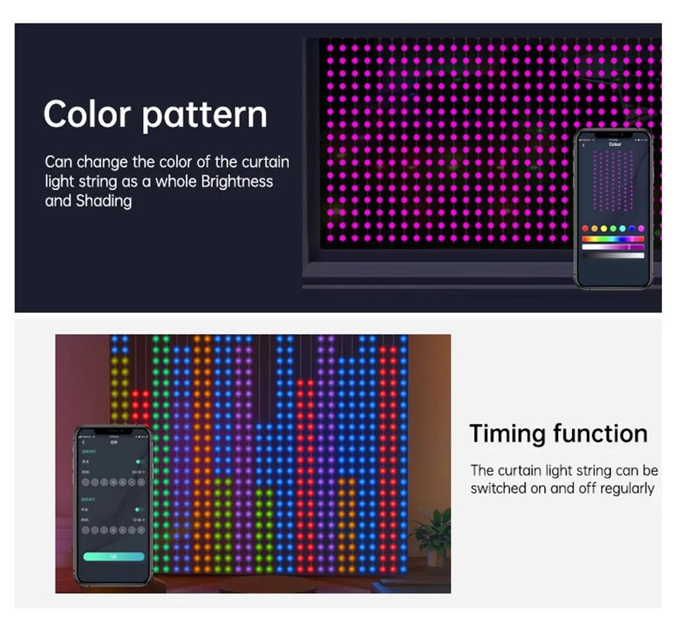 SMART RGB LED CURTAIN LIGHTS WITH APP CONTROL (2 PCS) in Saarbrücken