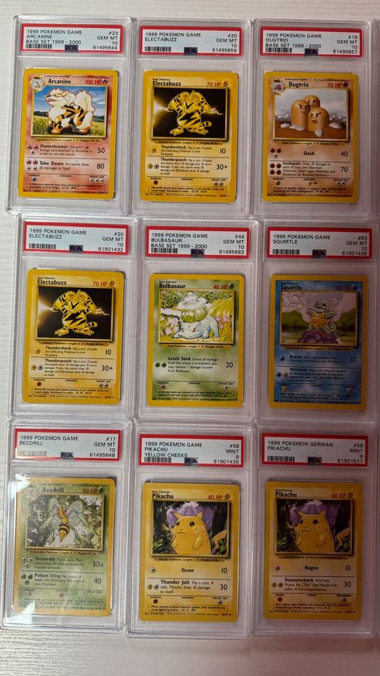 Pokémon Base Set Pikachu Schiggy Glumanda  Pokemon PSA 10 no BGS in Verden