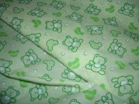 Stoff grün weiß Bären Äpfel Teddy Teddybären Baumwolle München - Pasing-Obermenzing Vorschau