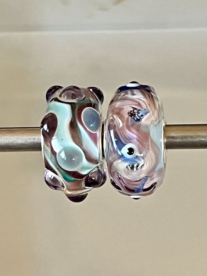 Trollbeads Event Unikat Wellen mint Lavendel in Grevenbroich