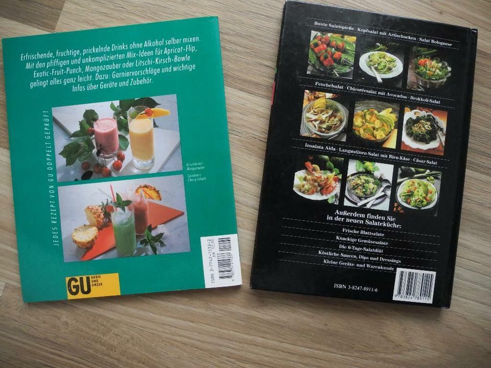 2 Bücher: Drinks ohne Alkohol GU Verlag - Die neue Salatküche in Neckargemünd