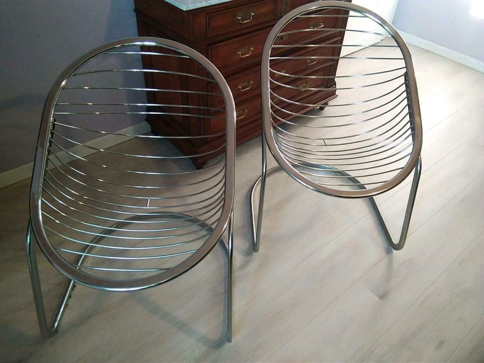 2 Designer Sessel Egg-Chair v. Rinaldi Metall Retro REDUZIERT ! in Blankenheim