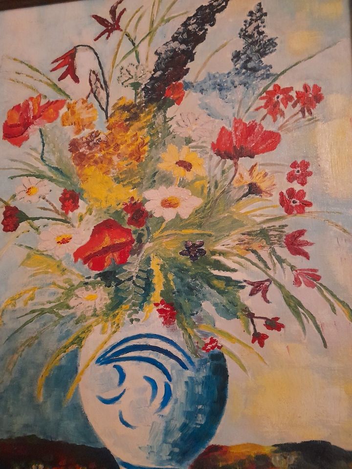 Gemälde einer Blumenvase, Künstler unbekannt in Varel