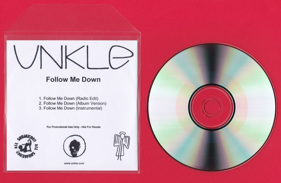 UNKLE Follw Me Down 3tr PROMO CD Radio Edit + Instr. U.N.K.L.E. in Soest