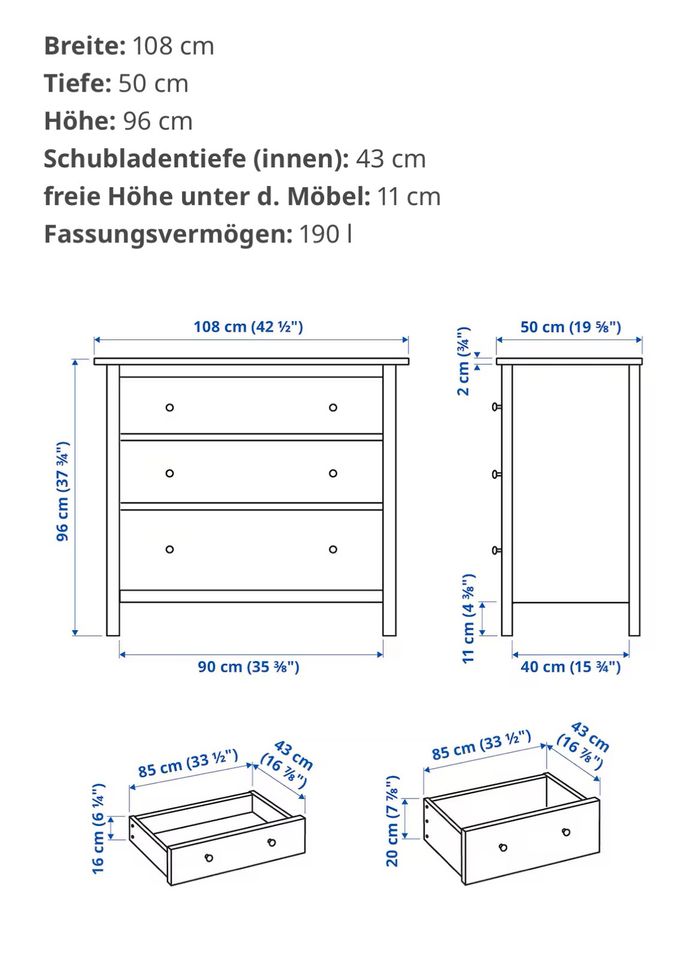 IKEA Kommode HEMNES mit Glasplatte in Leipzig