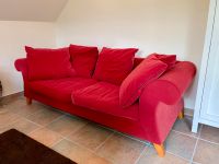 Hochwertiges Design-Sofa in rotem Samt Niedersachsen - Glandorf Vorschau