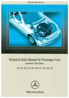 Mercedes Technical Data Manual for passenger Cars 2003 Niedersachsen - Alfeld (Leine) Vorschau