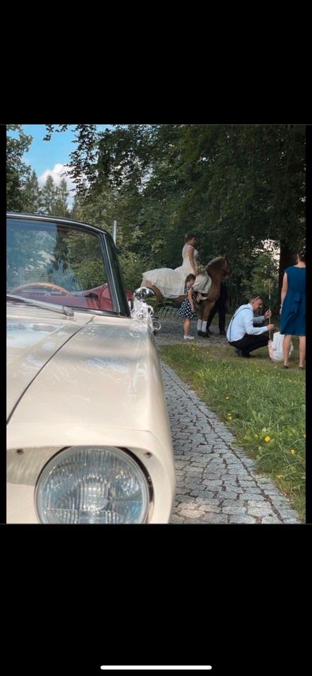 Hochzeitsauto Ford Mustang mieten - weiß, Cabrio, V8 mit  Chauff in Pirna