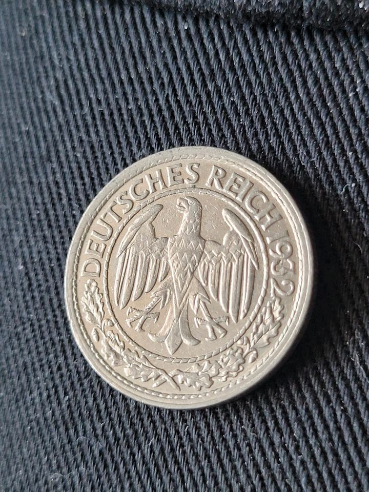 Münze 50 Reichspfennig 1932 G Pfennig Selten Rarität in Gießen