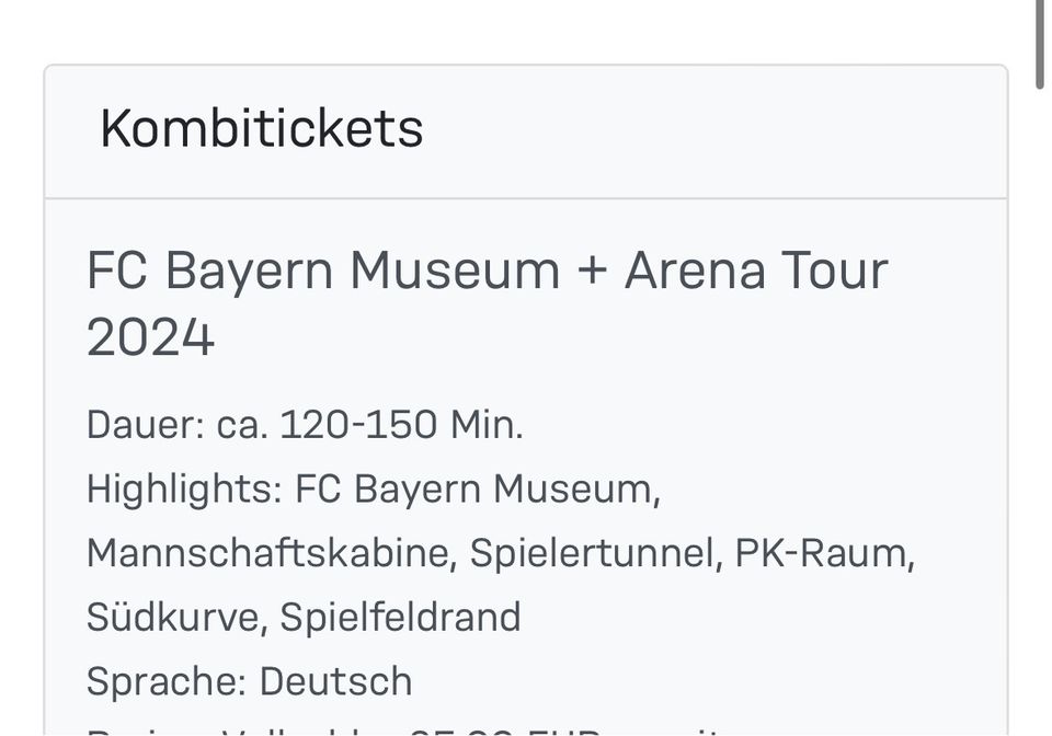 2 Tickest für das FC Bayern Museum und die Arena Tour in Berlin