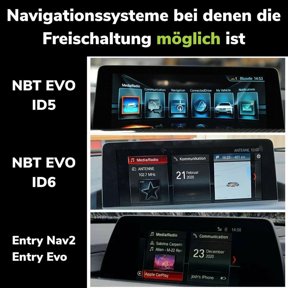 BMW APPLE CARPLAY FREISCHALTUNG für F32 G30 G31 G11 F15 F30 F20 in Radolfzell am Bodensee